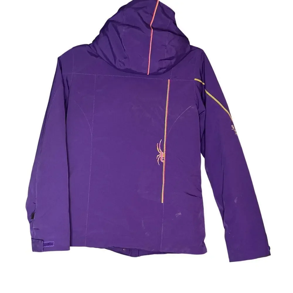 Spyder Jacket Youth 16 Purple Performance Ski Jacket Pockets Hood